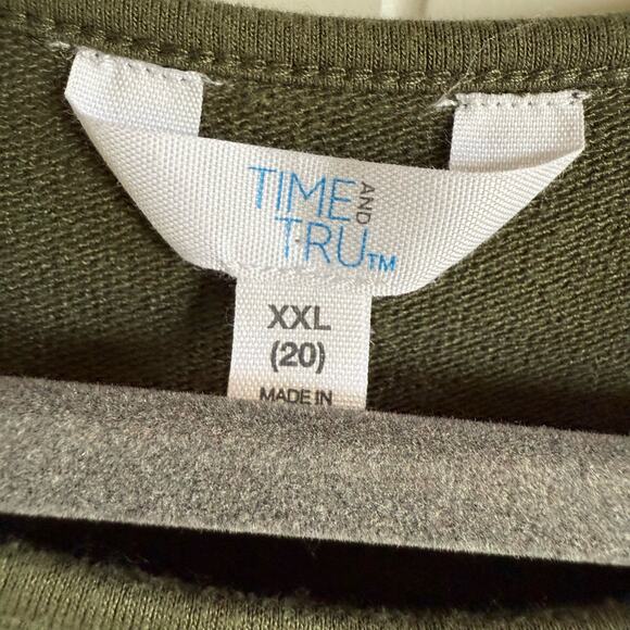 Time and Tru Womens Dress Sz XXL 20 Olive Green Tie Front Knotted Knit NEW - Picture 5 of 6